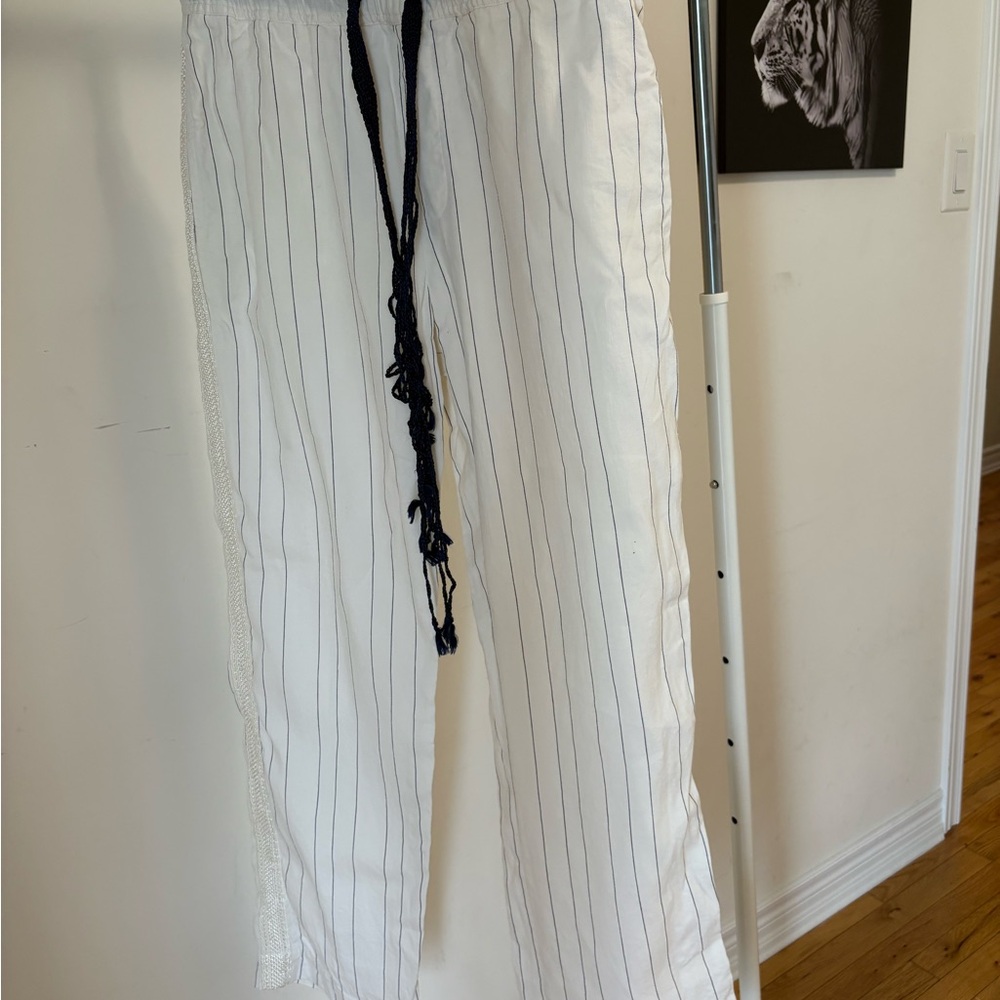 Wales Bonner White and Black Striped Joggers